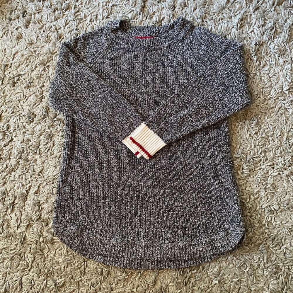 Chunky Black/White Speckled Pullover | Kodiak-Style Cuff Sweater | Relaxed Fit - Picture 11 of 13